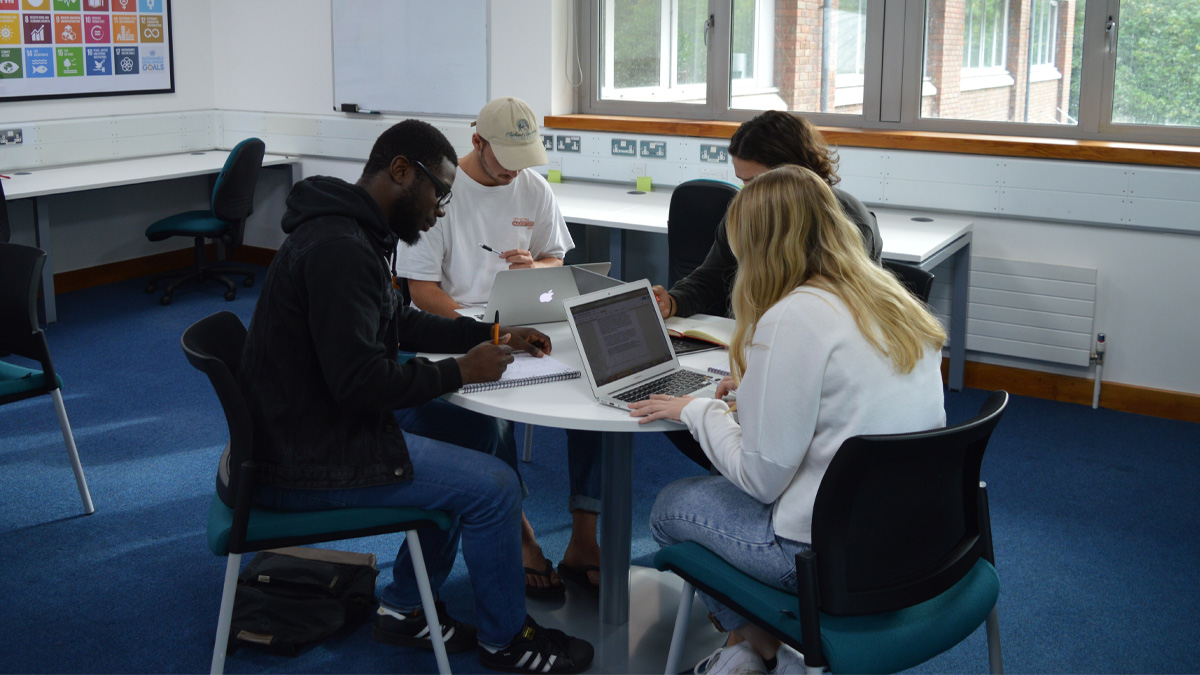 Students in a study place