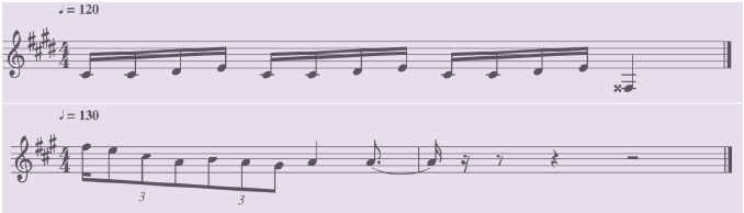 Musical notes on a sheet